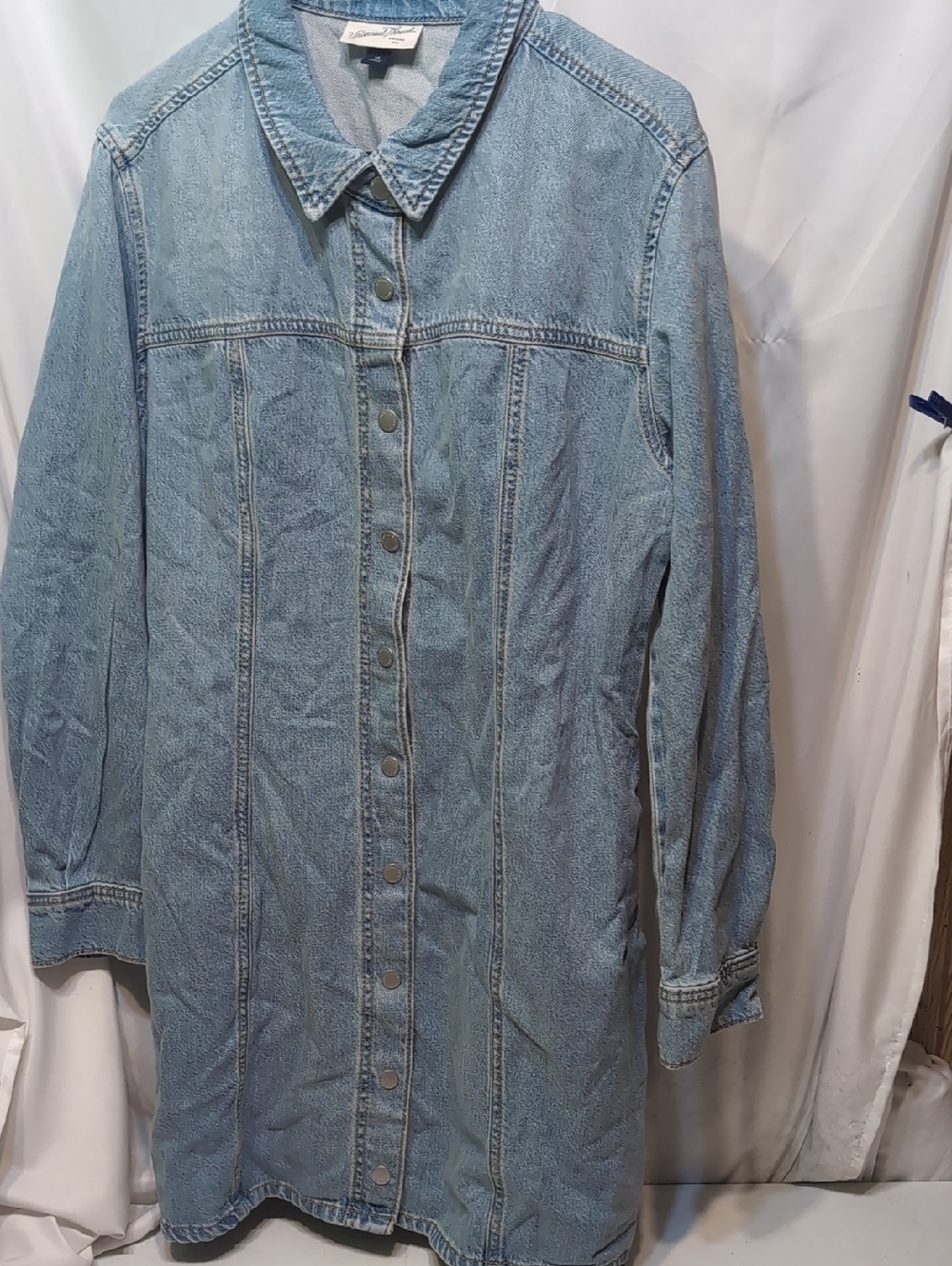 Universal Thread Light Blue Long Denim Top with Contrast Stitching Size 14 NWOT